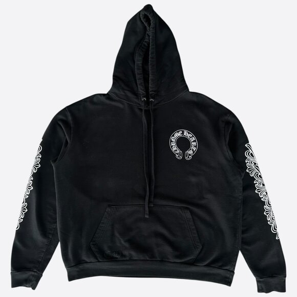Chrome Hearts Black & White Horseshoe Logo Hoodie